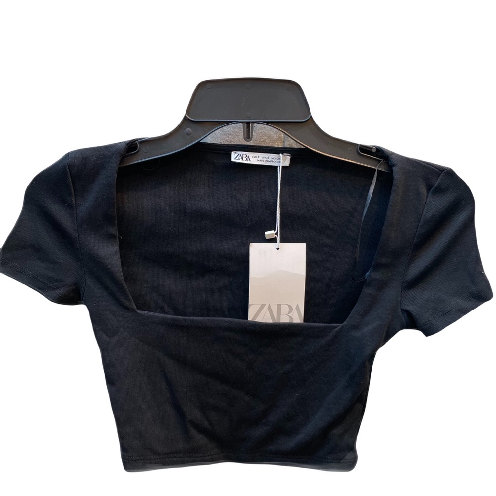 ❤️ ZARA SQUARE NECK CROPPED TOP SIZE SMALL NEW